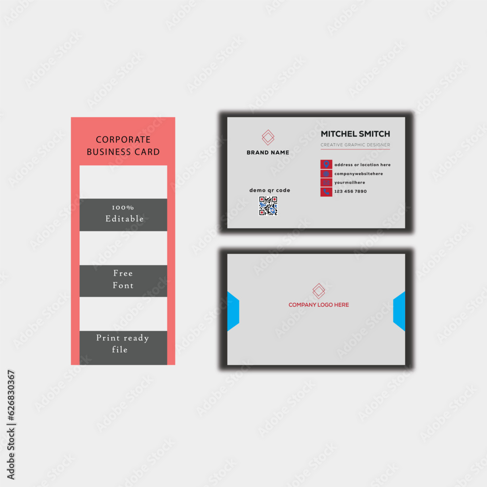 corporate modern business card design template