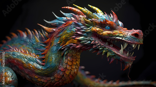 Traditional chinese dragon colorful representation dragon © Kislinka_K
