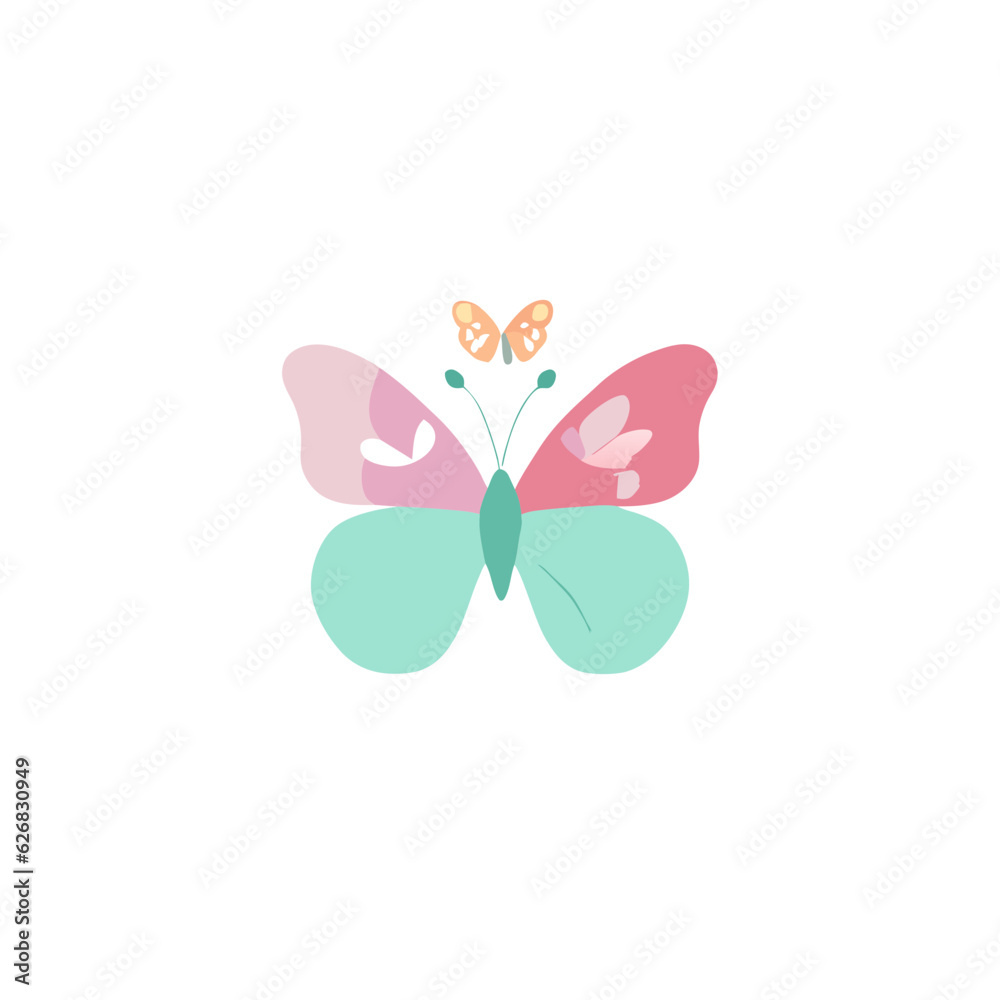 watercolor butterfly with flowers