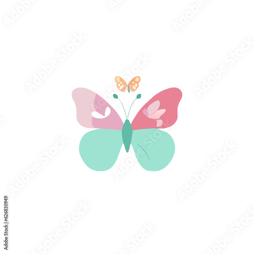 watercolor butterfly with flowers