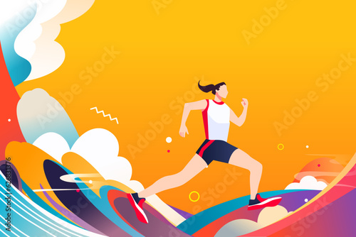 Hangzhou Asian Games Universiade Games Winning Vector Illustration