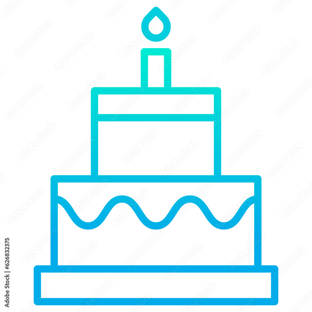 Outline gradient Cake icon Outline gradient Cake icon
