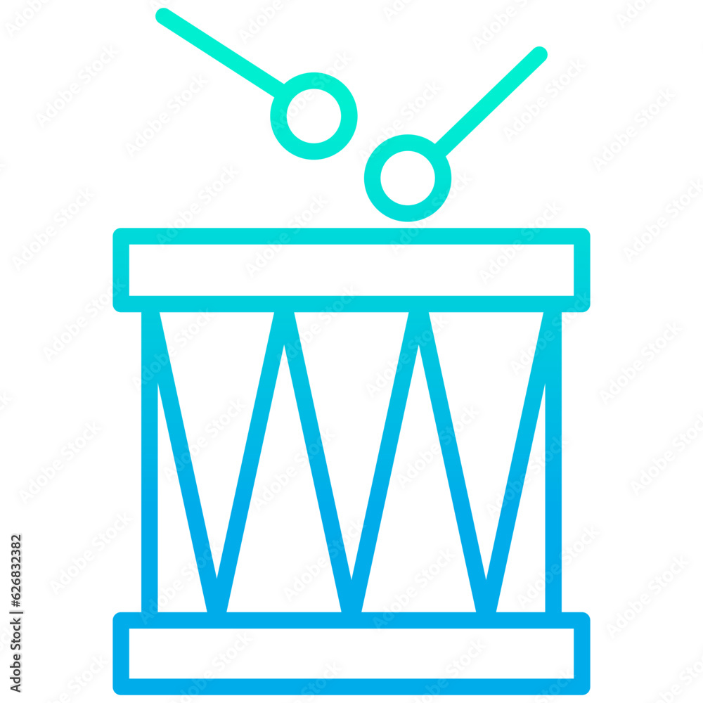 Outline gradient Drum icon Outline gradient Drum icon