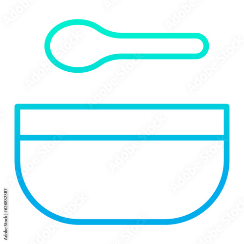 Outline gradient baby food bowl icon