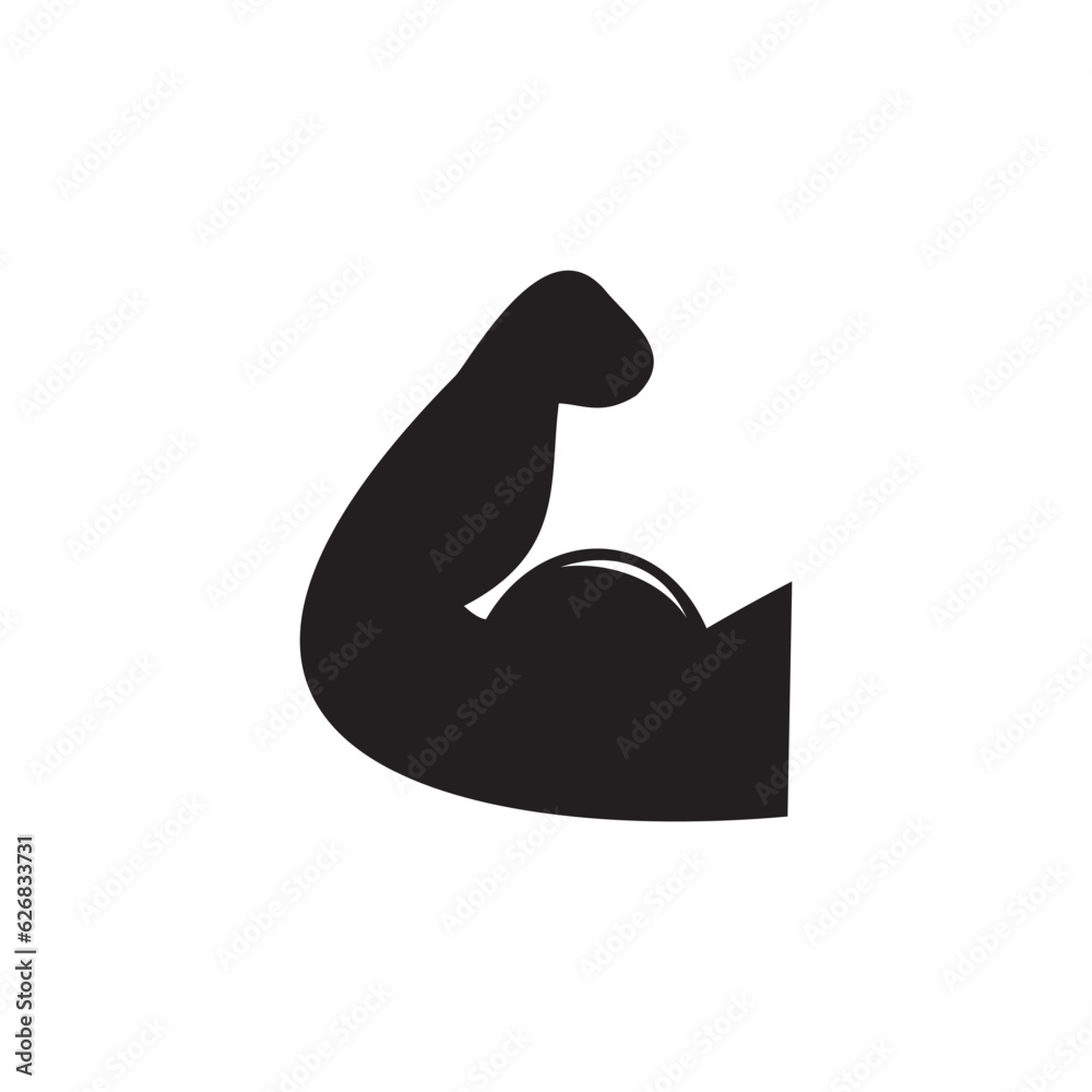 Muscle icon in a simple style isolated on white background. Muscle icon in a simple style isolated on white background.