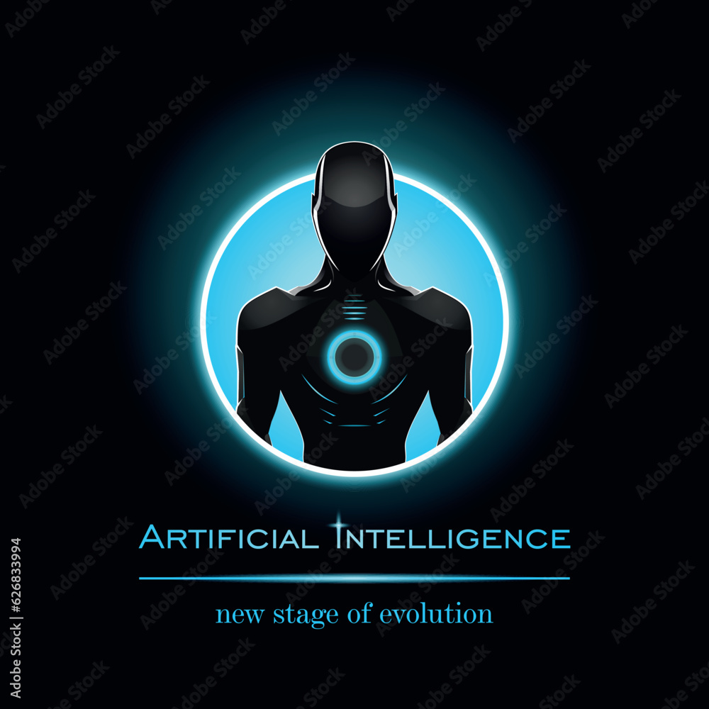 Futuristic design of android humanoid robot. Artificial intelligence ...