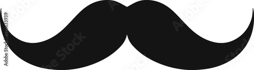 Black mustache icon on isolated white background. Vector illustration.