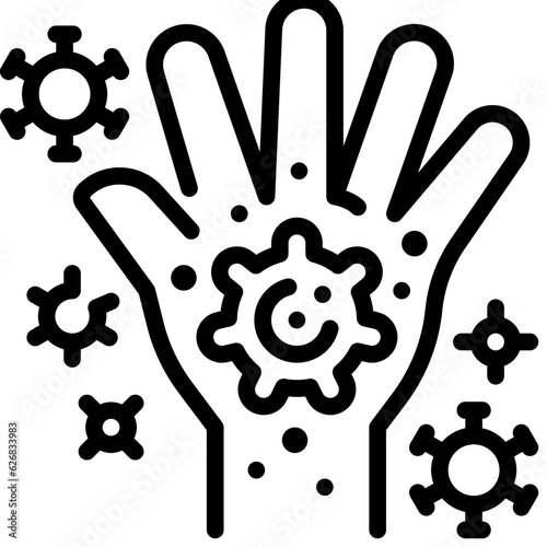 dirty hand line icon