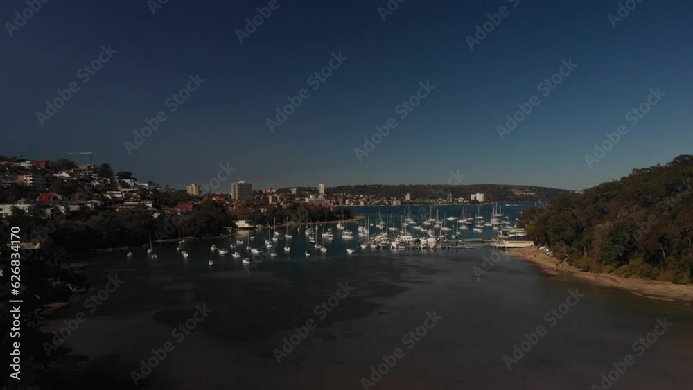 Aerial lift-off views capture Balgowlah Bay with Boats, yachts, beaches and buildings. Perfect for Real estate or Travel or Tourism. Experience the charm of this coastal city in 4k Aerial lift-off views capture Balgowlah Bay with Boats, yachts, beaches and buildings. Perfect for Real estate or Travel or Tourism. Experience the charm of this coastal city in 4k