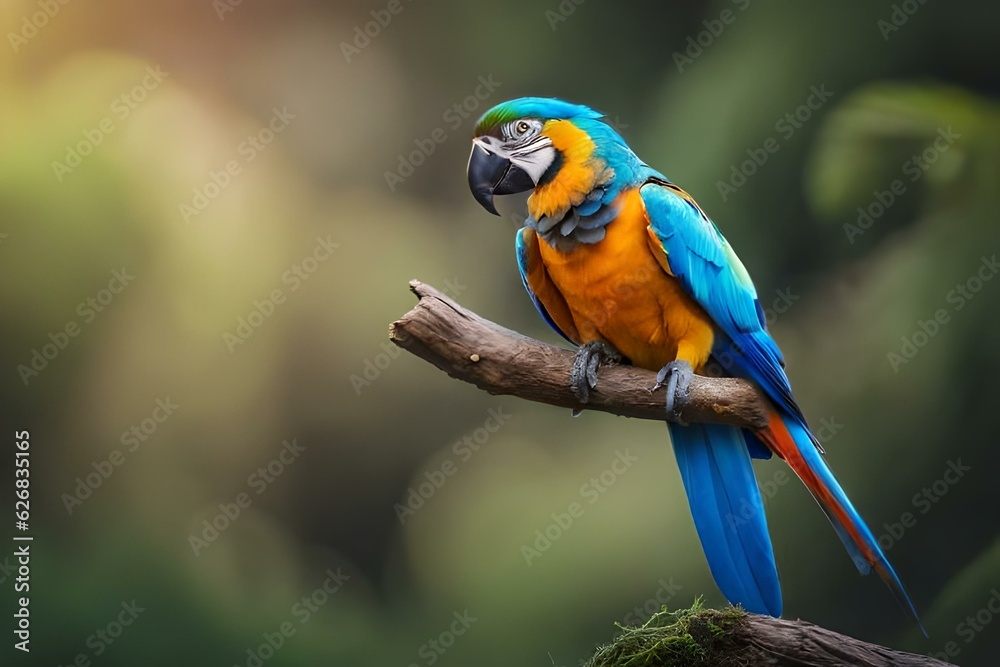 blue and yellow macaw ara AI GENERATED