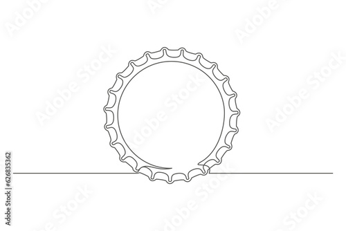 Continuous one line bottle cup. Vintage bottle cup isolated on a white background. Beer brewer concept. Vector illustration