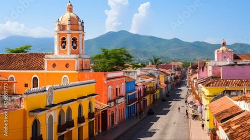 Colonial Cathedral of Comayagua: Stunning View of Historic Architecture in Downtown Honduras (aspect ratio included): Generative AI