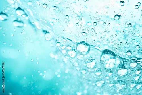 Fizzy Water in a Glass with Flying Bubbles - Fresh and Clean Closeup of Refreshing Drink with Motion and Purity: Generative AI