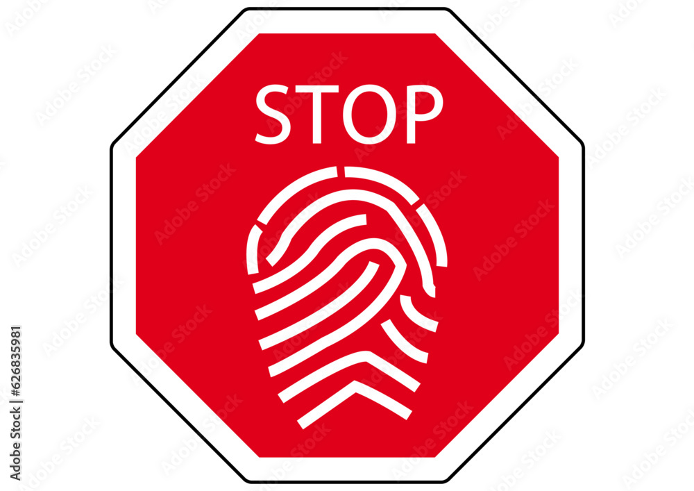 Schild Stop Biometrie