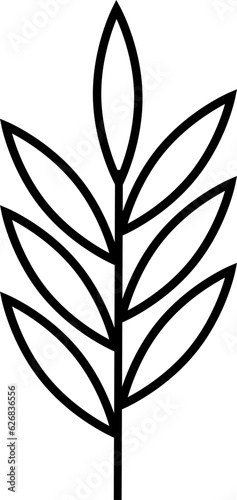 Four species, arava, Jewish traditional symbol of Sukkot holiday. Jewish religious tradition. line art