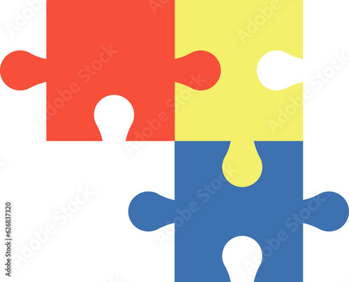 Puzzle game brochure element design. Teamwork and collaboration. Vector illustration with empty copy space for text. Editable shape for poster decoration. Creative and customizable frame
