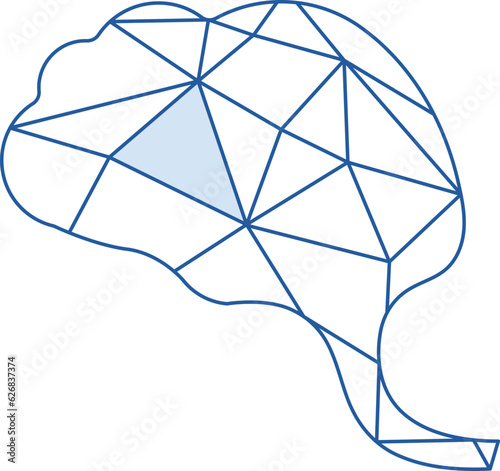 Human brain schematic brochure element design. Mindset and thinking. Vector illustration with empty copy space for text. Editable shape for poster decoration. Creative and customizable frame