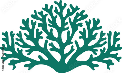 Green coral icon on isolated white background. Vector illustration.