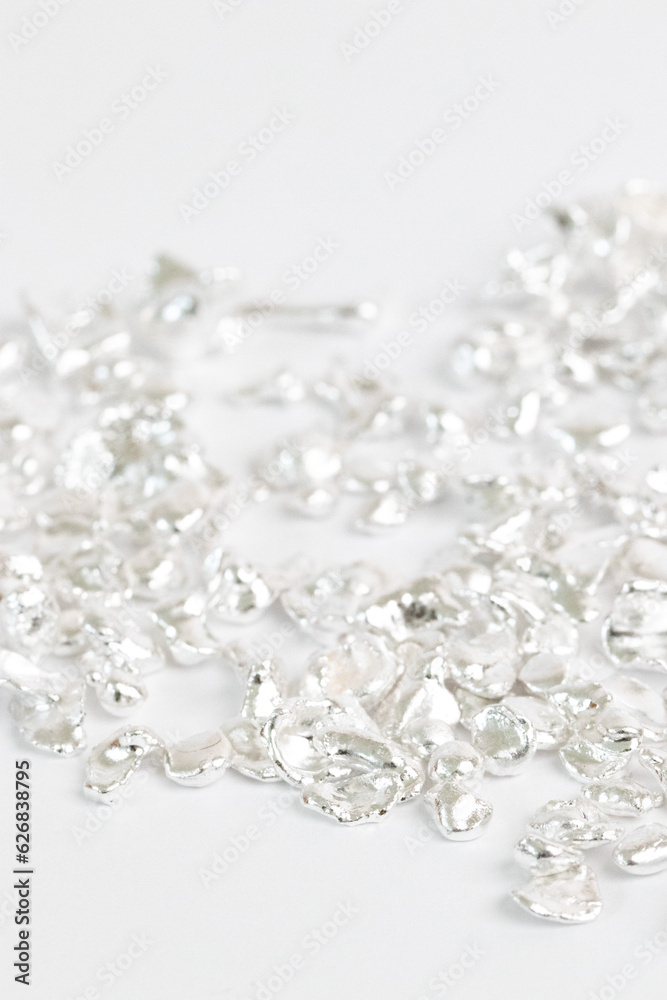 Pure Silver Granules. Precious metal. treasures of nature for jewelers Pure Silver Granules. Precious metal. treasures of nature for jewelers