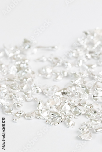 Pure Silver Granules. Precious metal. treasures of nature for jewelers