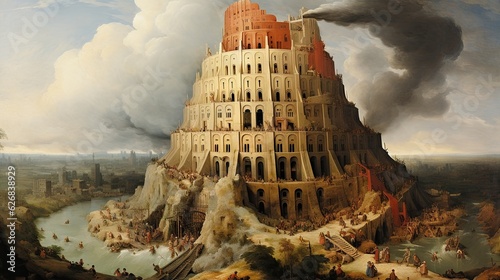 Fotografia The Tower of Babel, Generative AI