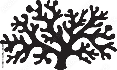 Black coral icon on isolated white background. Vector illustration.