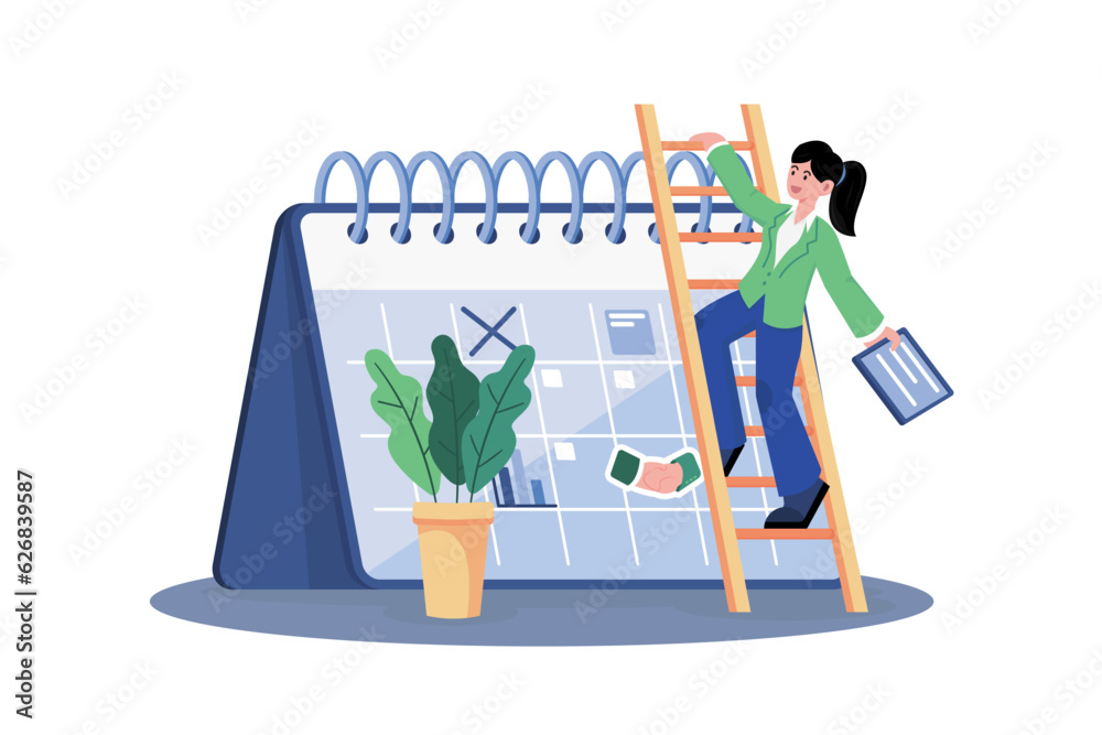 Fototapeta premium Businesswoman Doing Calendar Management