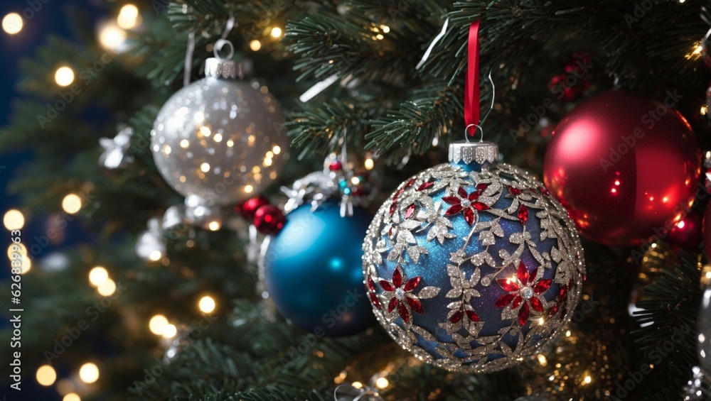 Embrace Festive Glitz: Adding Sparkle to Your Christmas Tree and Baubles Amidst Twinkling Lights!