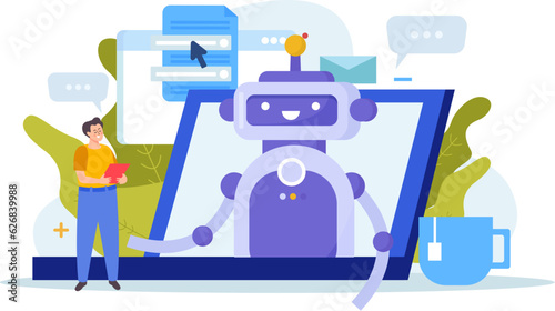 Chatbot Services Flat Composition