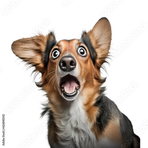 dog looking isolated on white