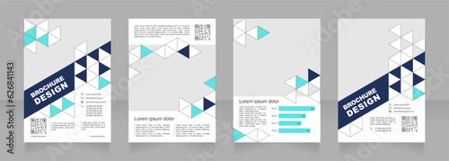 Educational institution blank brochure design. Template set with copy space for text. Flyers with polygonal background. Premade corporate reports collection. Editable 4 paper pages. Arial font used
