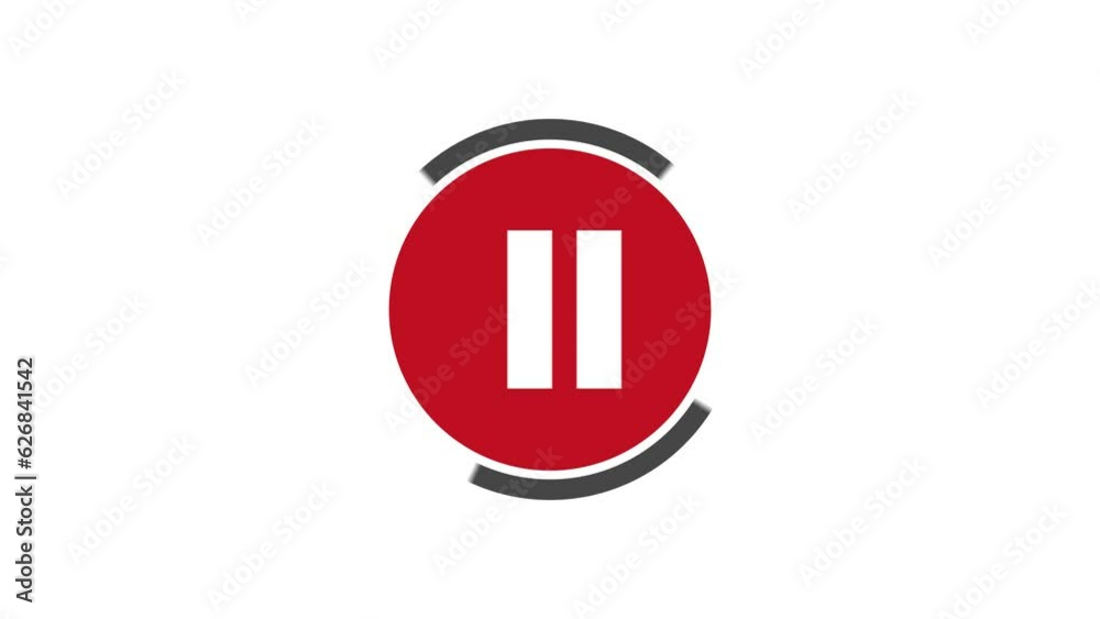 Animated play and pause stop button icon circle motion graphics Animated play and pause stop button icon circle motion graphics