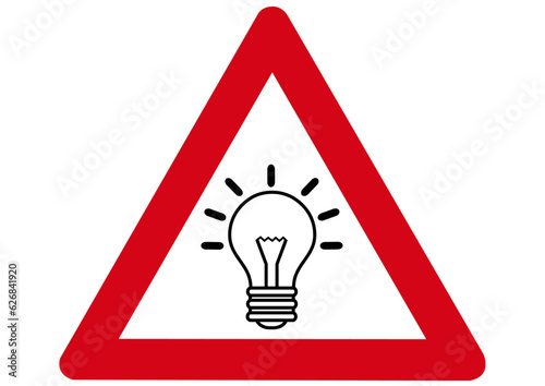 Schild Achtung helles Licht
