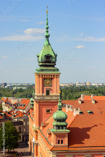 Wallpaper Mural Tower of the Royal Castle in the Old Town (Stare Miasto) of Warsaw, Poland. Aerial view from the Taras Widokowy observation deck Torontodigital.ca