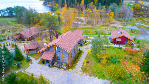 Cottage village. Houses nea...