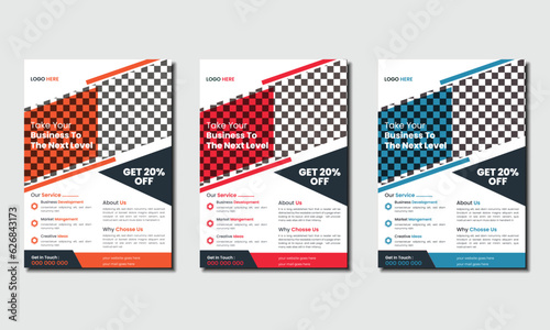 Business brochure flyer design layout template in A4 size, grow your business digital marketing new flyer. Vector illustration, booklet, poster.