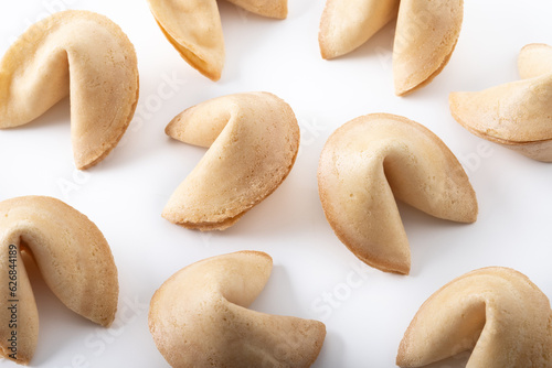 Traditional chinese fortune cookies pattern isolated on white background