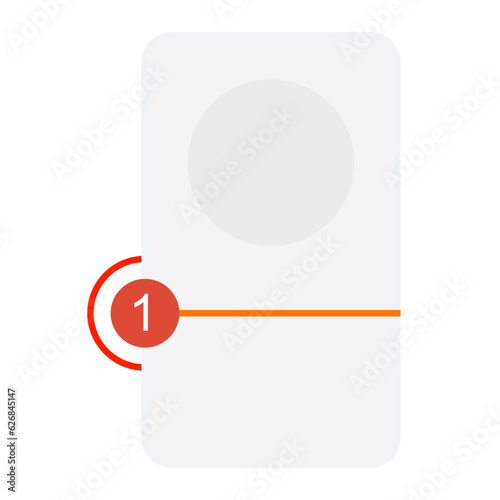 First step phase vector design element. Abstract customizable symbol for infographic with blank copy space. Editable shape for instructional graphics. Visual data presentation component