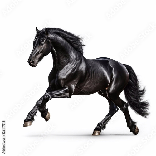 Beautiful big beast horse looking forward is shown in full length  Ai generated