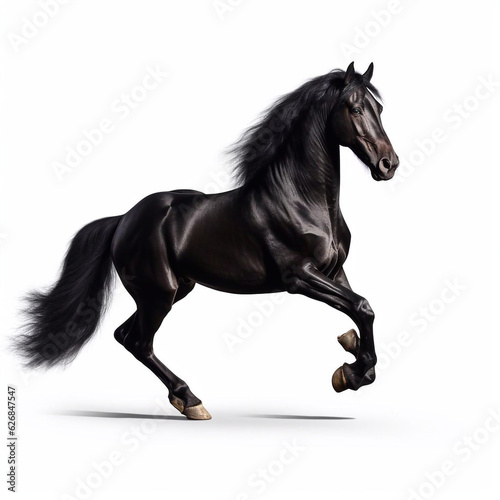 Beautiful big beast horse looking forward is shown in full length, Ai generated © oleg525