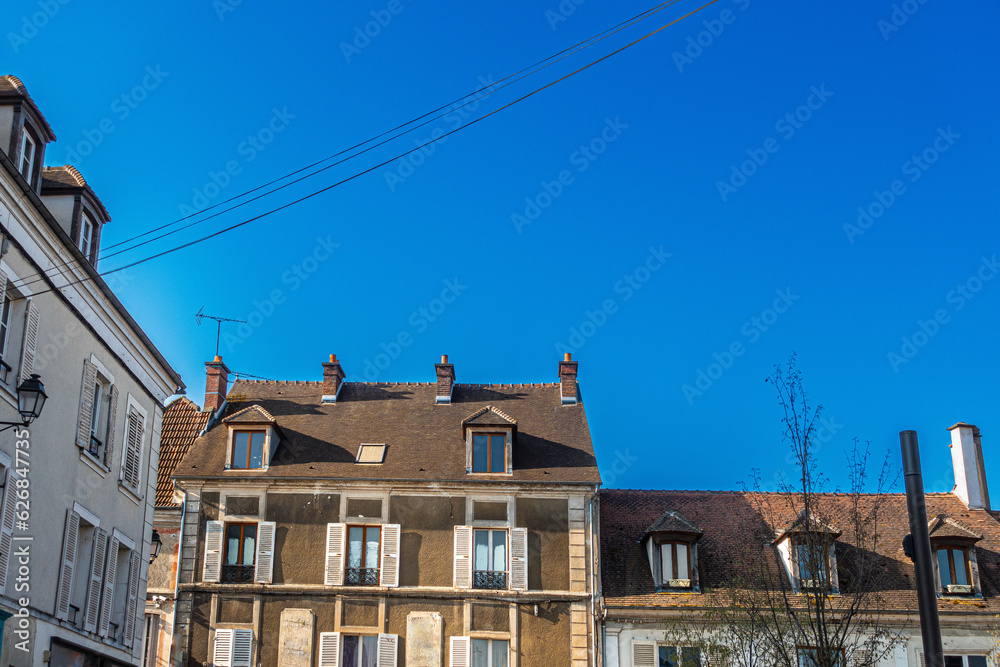 Antique building view in Crecy-la-Chapelle, France