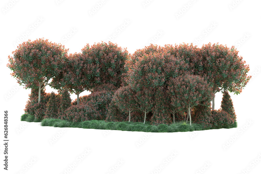 Fototapeta premium Green landscape isolated on transparent background. 3d rendering - illustration