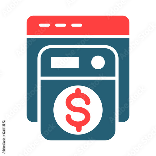 Money Laundering Glyph Two Color Icon Design