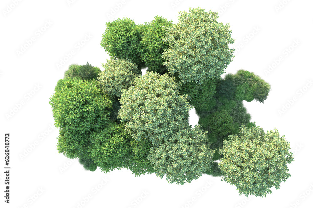 Green landscape isolated on transparent background. 3d rendering - illustration Green landscape isolated on transparent background. 3d rendering - illustration