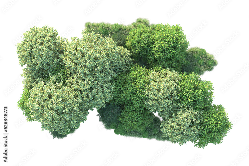 Green landscape isolated on transparent background. 3d rendering - illustration Green landscape isolated on transparent background. 3d rendering - illustration
