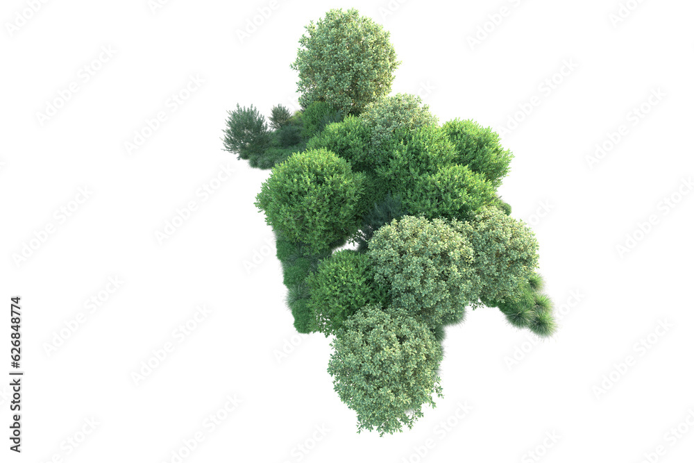 Green landscape isolated on transparent background. 3d rendering - illustration Green landscape isolated on transparent background. 3d rendering - illustration