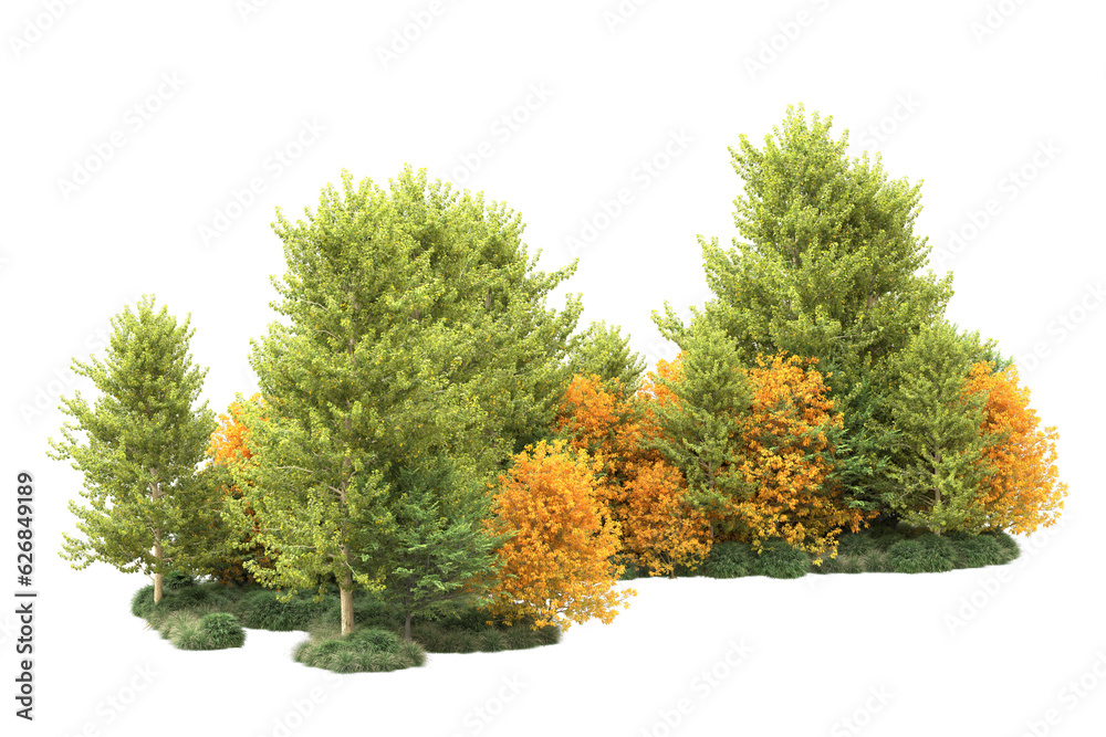Green landscape isolated on transparent background. 3d rendering - illustration Green landscape isolated on transparent background. 3d rendering - illustration