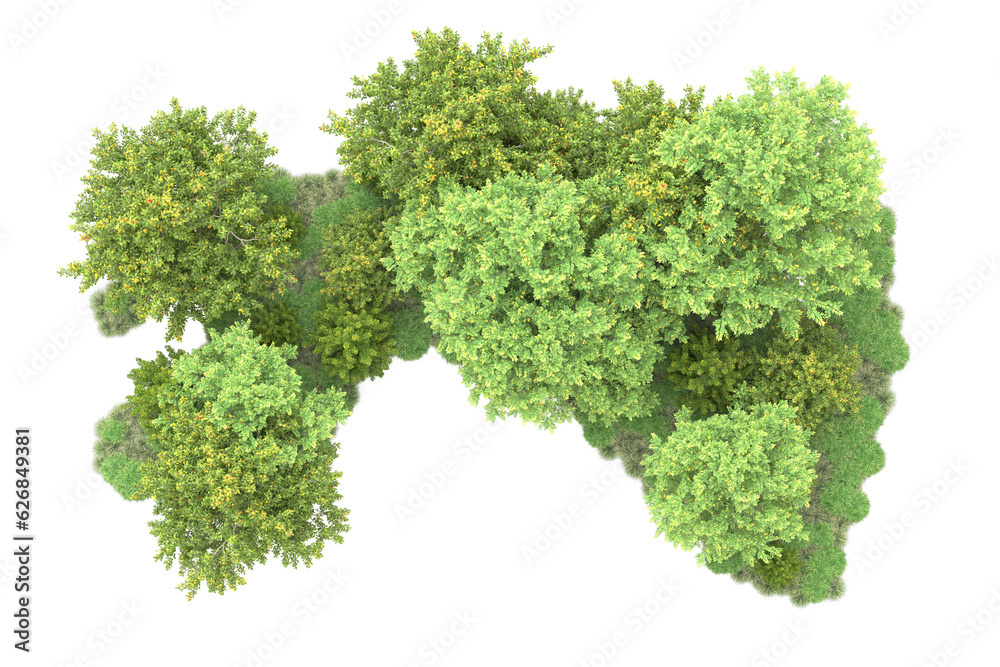 Green landscape isolated on transparent background. 3d rendering - illustration Green landscape isolated on transparent background. 3d rendering - illustration