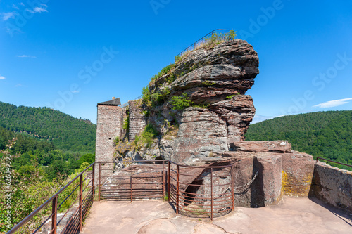 Burgruine Fleckenstein bei Lembach mit Blick auf die Landschaft der Vogesen. Departement Bas-Rhin in der Region Elsass in Frankreich photo