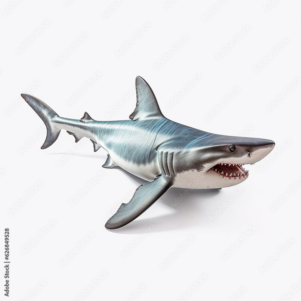 Beautiful big wild shark looking forward is shown in full length, Ai generated Beautiful big wild shark looking forward is shown in full length, Ai generated